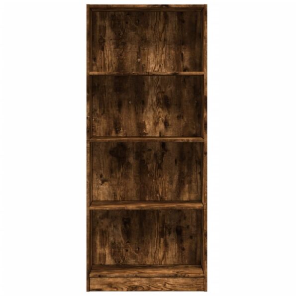 vidaXL Knižnica dymový dub 60x24x143 cm kompozitné drevo – Obrázok 4