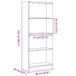 vidaXL Knižnica dymový dub 60x24x143 cm kompozitné drevo – Obrázok 9