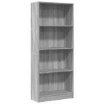 vidaXL Knižnica sivá sonoma 60x24x143 cm kompozitné drevo – Obrázok 2