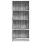 vidaXL Knižnica sivá sonoma 60x24x143 cm kompozitné drevo – Obrázok 4