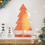 vidaXL Drevený vianočný stromček voskovohnedý 80 cm masívna borovica