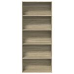 vidaXL Knižnica dub sonoma 80x30x189 cm kompozitné drevo – Obrázok 4