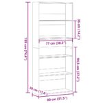 vidaXL Knižnica dub sonoma 80x30x189 cm kompozitné drevo – Obrázok 9