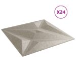 vidaXL Nástenné panely 24 ks, beton 50x50 cm, XPS 6 m² hviezda – Obrázok 4