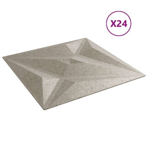 vidaXL Nástenné panely 24 ks, beton 50x50 cm, XPS 6 m² hviezda – Obrázok 4