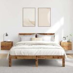 vidaXL Nástenné nočné stolíky 2 ks staré drevo 40x32x30 cm – Obrázok 3