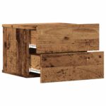 vidaXL Nástenné nočné stolíky 2 ks staré drevo 40x32x30 cm – Obrázok 5
