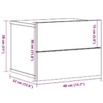 vidaXL Nástenné nočné stolíky 2 ks staré drevo 40x32x30 cm – Obrázok 10