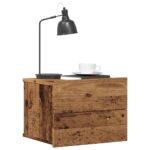 vidaXL Nástenné nočné stolíky 2 ks staré drevo 40x32x30 cm