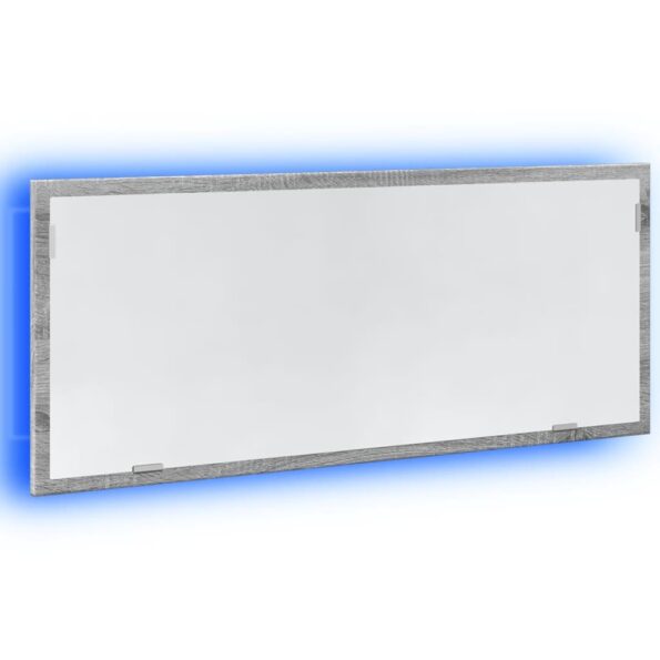 vidaXL Kúpeľňové LED zrkadlo sivý dub sonoma 100x8,5x37 cm – Obrázok 3