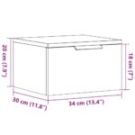 vidaXL Nástenný nočný stolík staré drevo 34x30x20 cm – Obrázok 11
