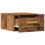 vidaXL Nástenný nočný stolík staré drevo 35x35x20 cm – Obrázok 5