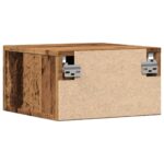 vidaXL Nástenný nočný stolík staré drevo 35x35x20 cm – Obrázok 7
