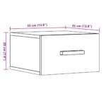 vidaXL Nástenný nočný stolík staré drevo 35x35x20 cm – Obrázok 11