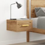 vidaXL Nástenný nočný stolík dub artisan 35x35x20 cm – Obrázok 3