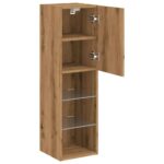 vidaXL TV skrinky s LED svetlami 2 ks dub artisan 30,5x30x102 cm – Obrázok 7