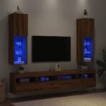 vidaXL TV skrinky s LED svetlami 2 ks dub artisan 30,5x30x102 cm