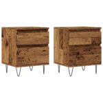 vidaXL Nočné stolíky 2 ks staré drevo 40x35x50 cm kompozitné drevo – Obrázok 2