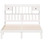 vidaXL Posteľ s knižnicou bez matraca biela 140x200cm borovicový masív – Obrázok 4