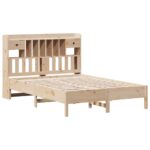 vidaXL Posteľ s knižnicou bez matraca 160x200 cm borovicový masív – Obrázok 3