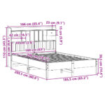 vidaXL Posteľ s knižnicou bez matraca 160x200 cm borovicový masív – Obrázok 11
