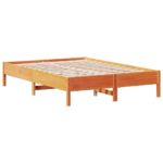 vidaXL Posteľ s knižnicou bez matraca vosková 160x200 cm borovica – Obrázok 8