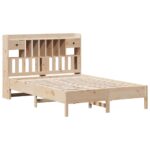 vidaXL Posteľ s knižnicou bez matraca 140x200 cm borovicový masív – Obrázok 3