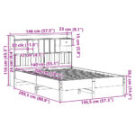 vidaXL Posteľ s knižnicou bez matraca biela 140x200cm borovicový masív – Obrázok 11