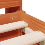 vidaXL Posteľ s knižnicou bez matraca vosková 140x190 cm borovica – Obrázok 9