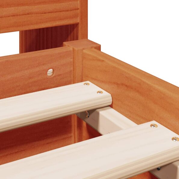 vidaXL Posteľ s knižnicou bez matraca vosková 140x200 cm borovica – Obrázok 9