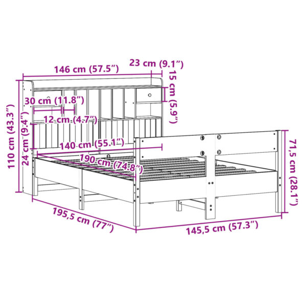 VXL8721158618269_g_en_hd_9.jpg vidaXL Posteľ s knižnicou bez matraca biela 140x190cm borovicový masív – Obrázok 11