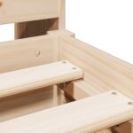 vidaXL Posteľ s knižnicou bez matraca biela 135x190cm borovicový masív – Obrázok 9