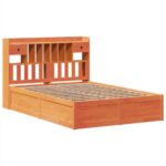 vidaXL Posteľ s matracom voskovo hnedá 140x200 cm masívna borovica – Obrázok 3