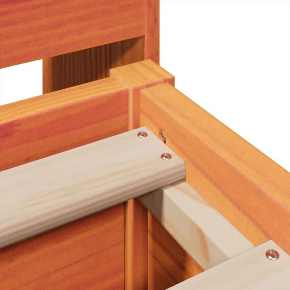 vidaXL Posteľ s matracom voskovo hnedá 140x200 cm masívna borovica – Obrázok 9