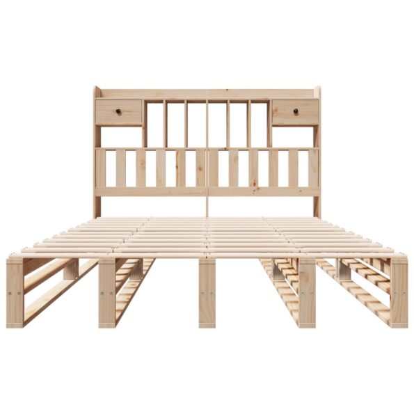 vidaXL Posteľ s knižnicou bez matraca 140x200 cm borovicový masív – Obrázok 4