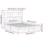 vidaXL Posteľ s knižnicou bez matraca biela 140x200cm borovicový masív – Obrázok 12