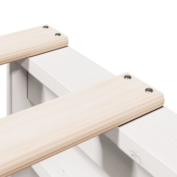 vidaXL Posteľ s knižnicou bez matraca biela 140x200cm borovicový masív – Obrázok 9