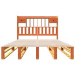 vidaXL Posteľ s knižnicou bez matraca vosková 140x200 cm borovica – Obrázok 4