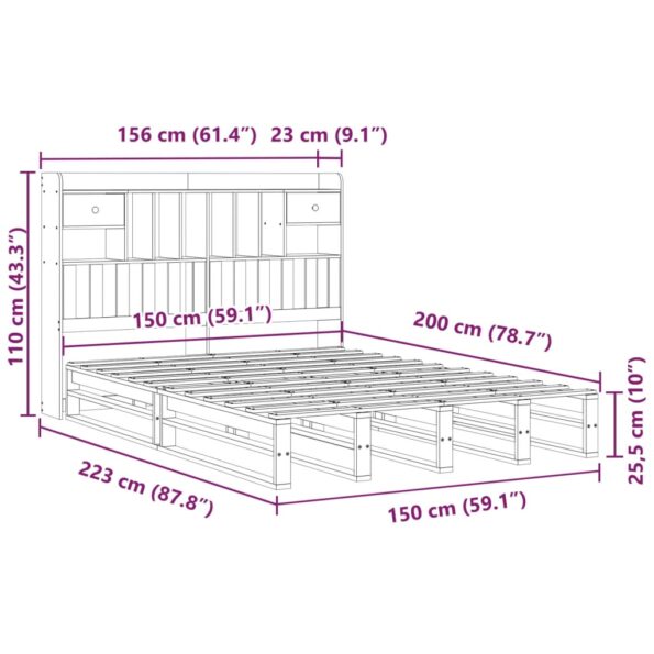 VXL8721158627506_g_en_hd_10.jpg vidaXL Posteľ s knižnicou bez matraca biela 150x200cm borovicový masív – Obrázok 12