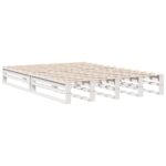 vidaXL Posteľ s knižnicou bez matraca biela 150x200cm borovicový masív – Obrázok 5