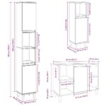 vidaXL 3-dielna sada kúpeľňového nábytku betónová kompozitné drevo – Obrázok 11