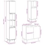 vidaXL 3-dielna sada kúpeľňového nábytku betónová kompozitné drevo – Obrázok 11