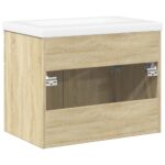 vidaXL Kúpeľňová umývadlová skrinka so zabudov. umývadlom dub sonoma – Obrázok 6