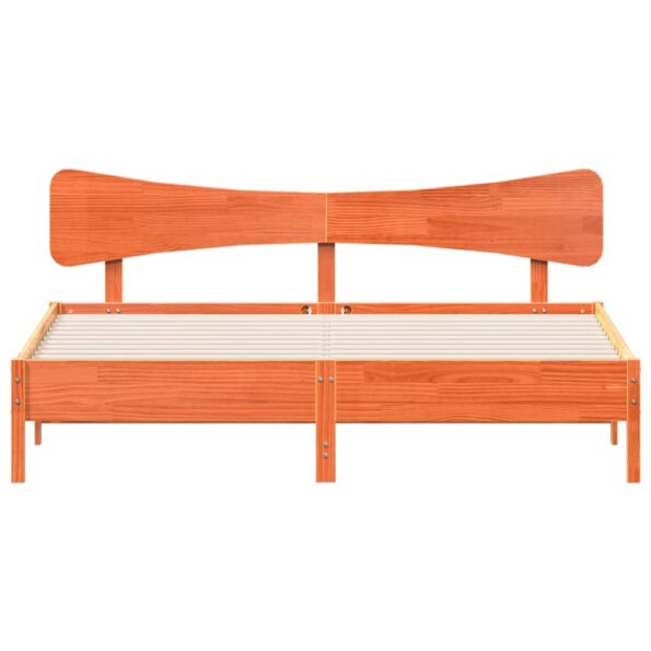 vidaXL Posteľ bez matraca voskovo hnedá 160x200 cm masívna borovica – Obrázok 4