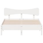 vidaXL Posteľ bez matraca biely 150x200 cm masívna borovica – Obrázok 4