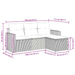 vidaXL 4-dielna záhradná sedacia súprava s vankúšmi hnedá polyratanová – Obrázok 12