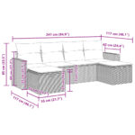 vidaXL 6-dielna záhradná sedacia súprava s podložkami svetlosivá – Obrázok 12