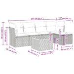 vidaXL 6-dielna záhradná súprava pohoviek s vankúšmi čierna polyratan – Obrázok 12