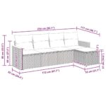 vidaXL 5-dielna záhradná súprava pohoviek s vankúšmi čierna polyratan – Obrázok 12