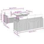 vidaXL 7-dielna záhradná súprava pohoviek s vankúšmi sivá polyratanová – Obrázok 11